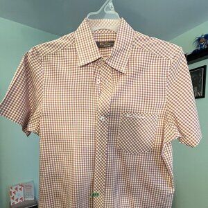 Ben Sherman Short-sleeve Multi-Color Plaid Button Up Shirt